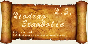Miodrag Stambolić vizit kartica